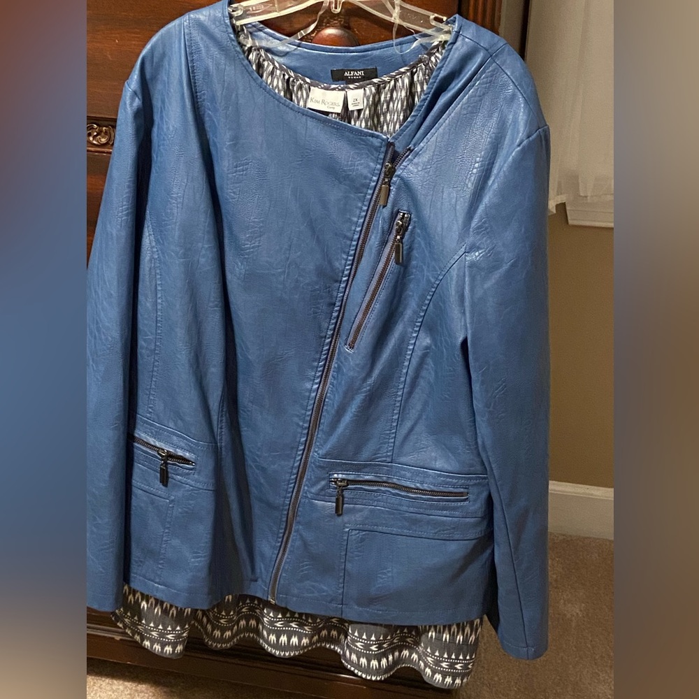 Plus size leather jacket